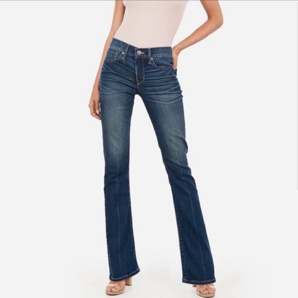 Express super soft barely bootcut jeans dark denim